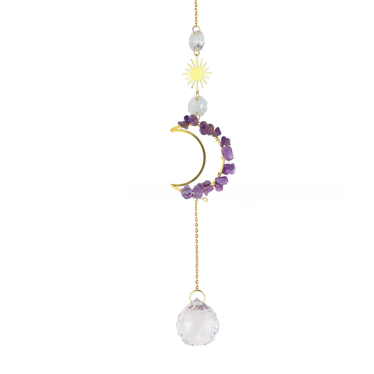 Celestial Small Moon Crystal Suncatcher - Assortment 6 Pcs
