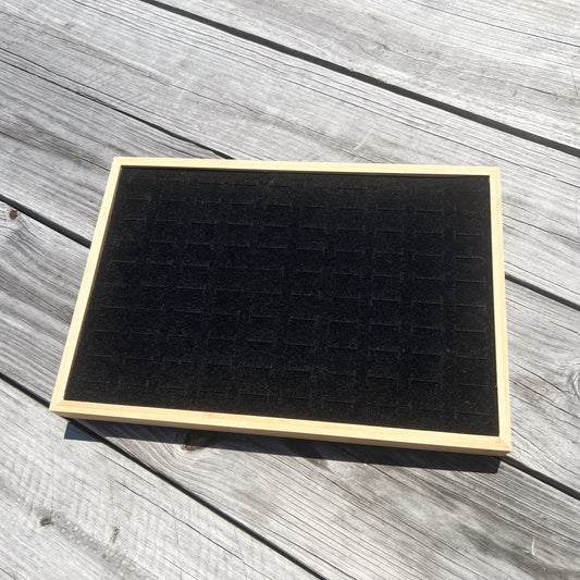 100 Slots Wooden Ring Tray With Velvet Insert - 2 Pcs