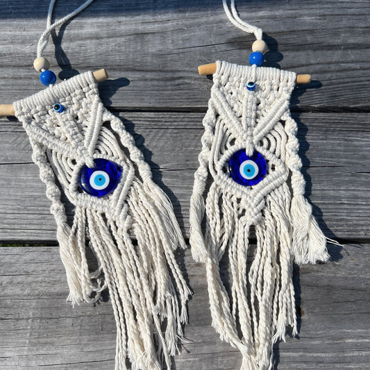 Macrame Handmade Evil Eye Wall Hanging - 4 Pcs