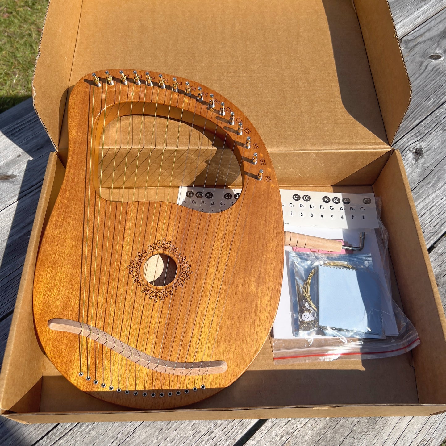 16 Strings Lyre Harp With Box - 2Pcs