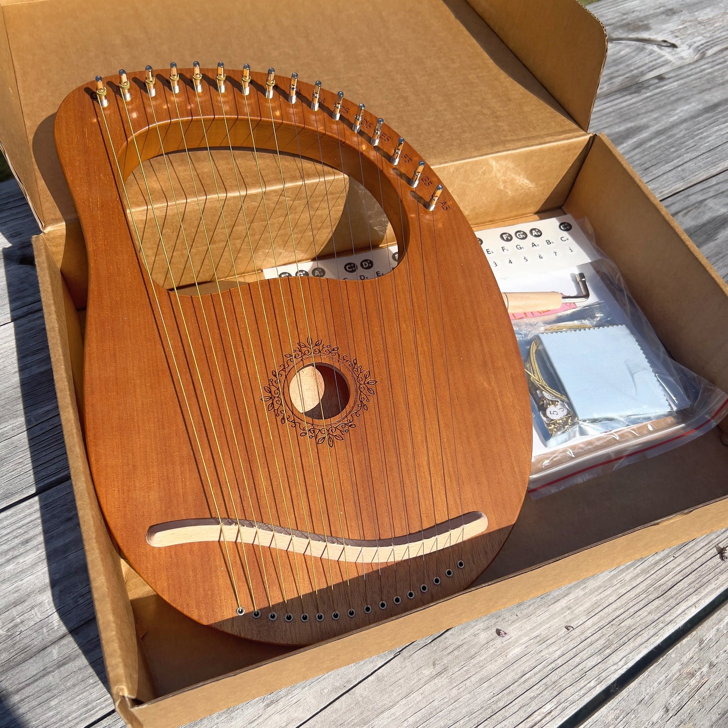 16 Strings Lyre Harp With Box - 2Pcs