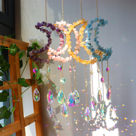 Moon Shape Crystal Suncatcher -4 Pcs