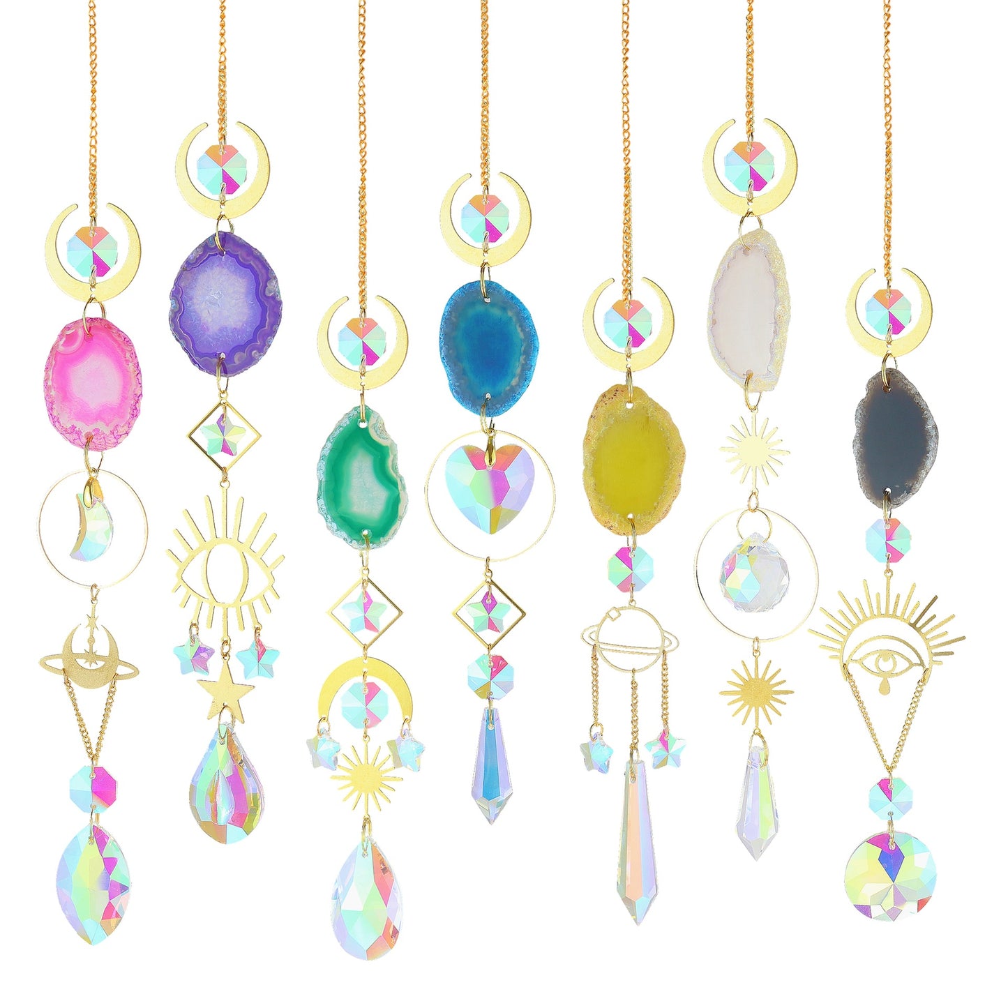 Agate Slice Crystal Suncatcher - Assortment 6 Pcs