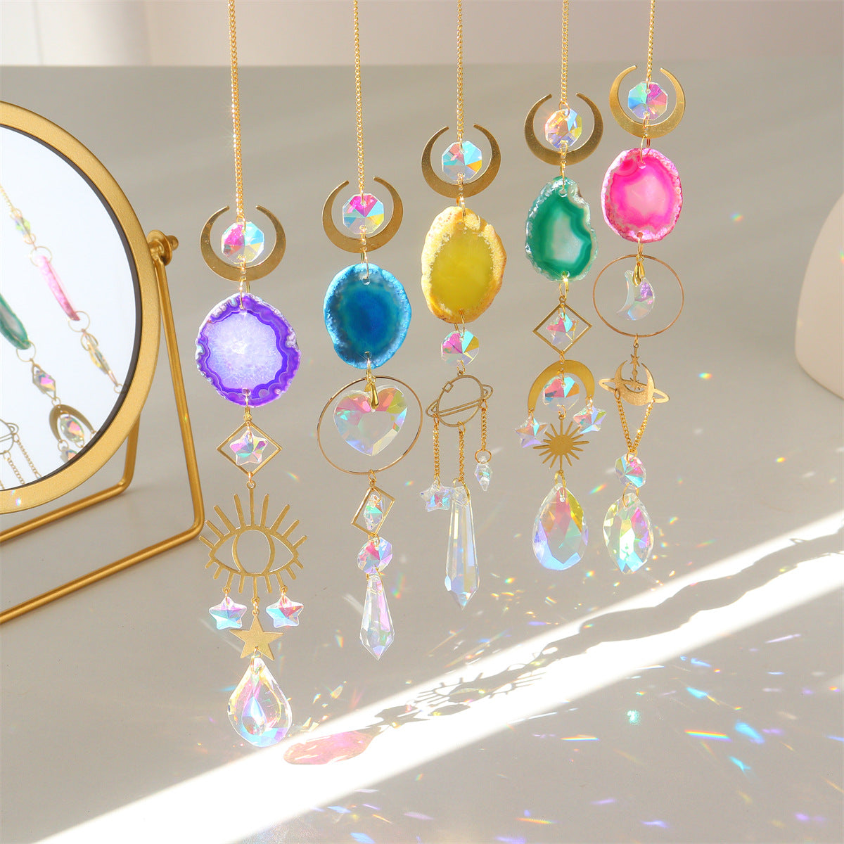 Agate Slice Crystal Suncatcher - Assortment 6 Pcs