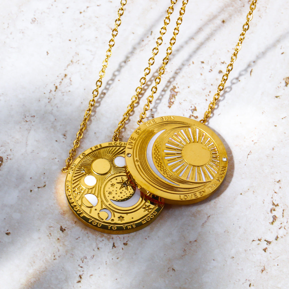 Celestial Coin medallion Necklace - 6 Pcs