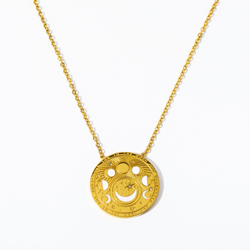 Celestial Coin medallion Necklace - 6 Pcs