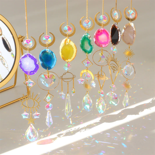 Agate Slice Crystal Suncatcher - Assortment 6 Pcs