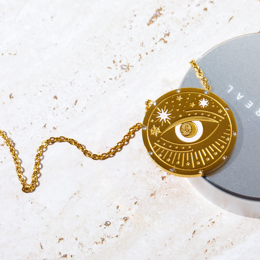 Celestial Coin medallion Necklace - 6 Pcs