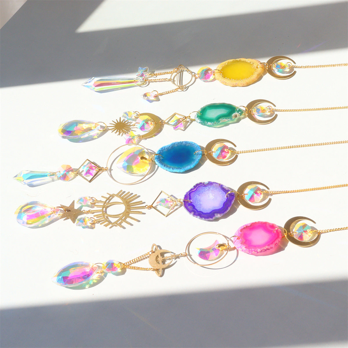 Agate Slice Crystal Suncatcher - Assortment 6 Pcs