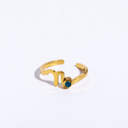 Birthstone Zodiac Open Ring - 12 Pcs