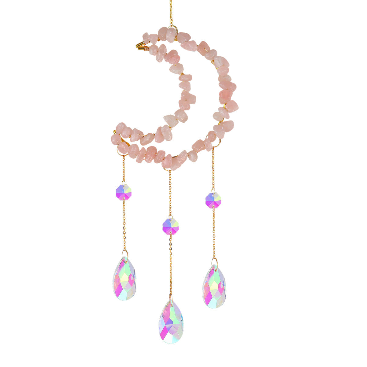 Moon Shape Crystal Suncatcher -4 Pcs