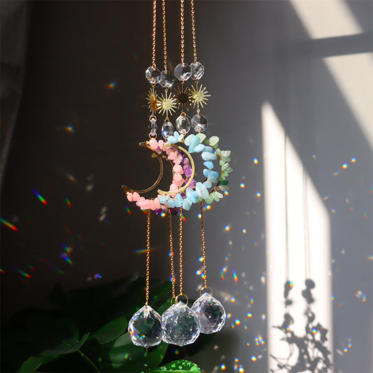 Celestial Small Moon Crystal Suncatcher - Assortment 6 Pcs