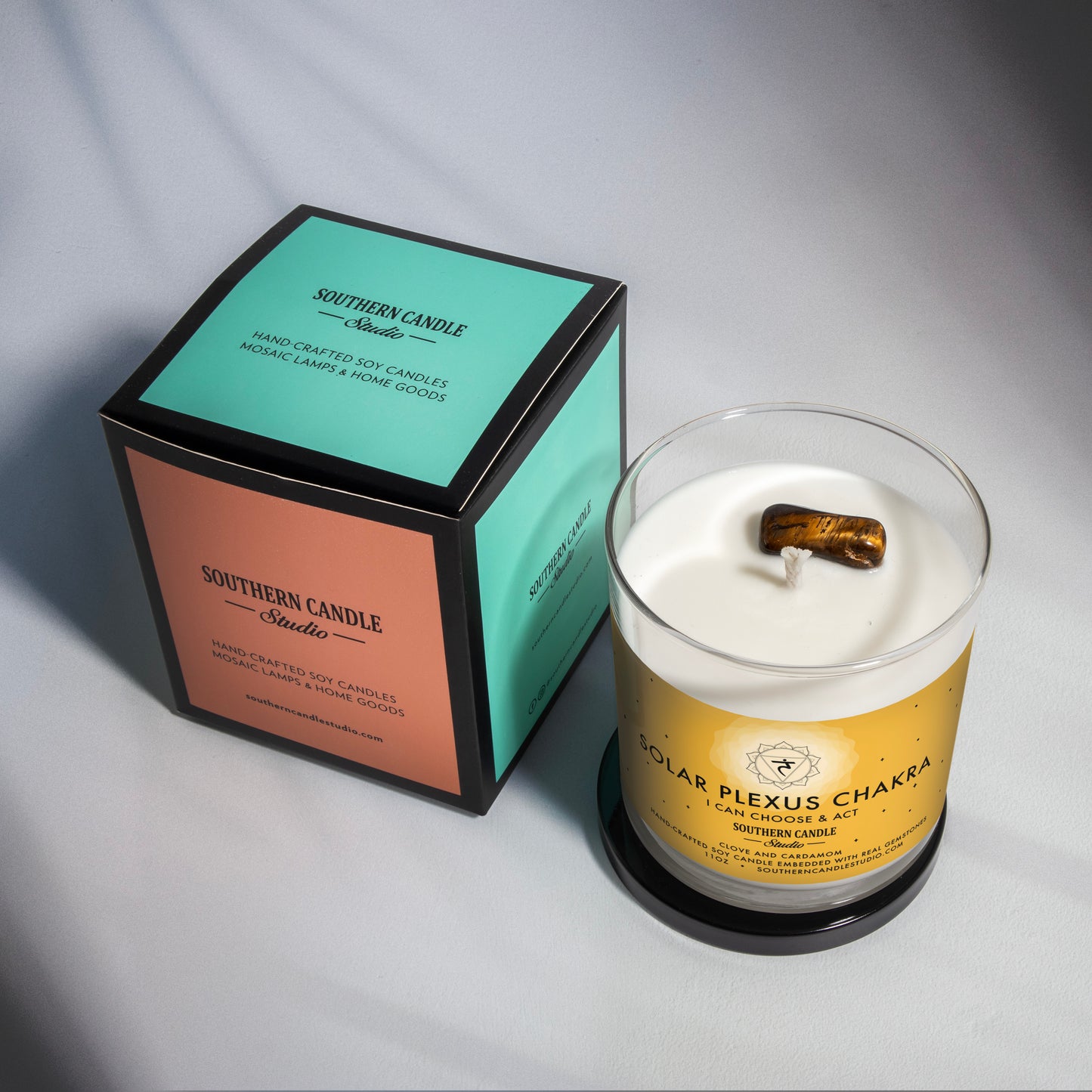 Solar Plexus Chakra Gemstone Candle - Lotion Candle