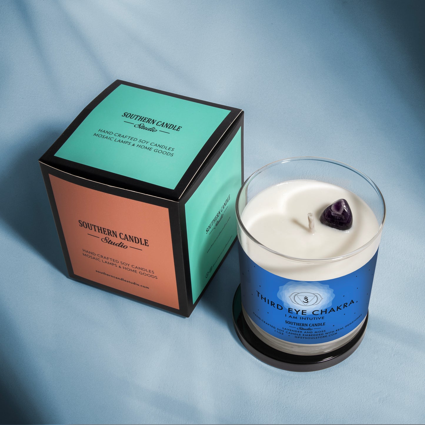 Third Eye Chakra Gemstone Candle - Lotion Candle