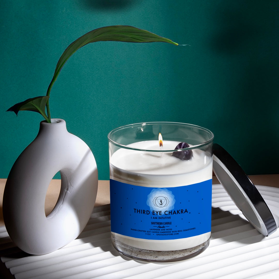 Third Eye Chakra Gemstone Candle - Lotion Candle