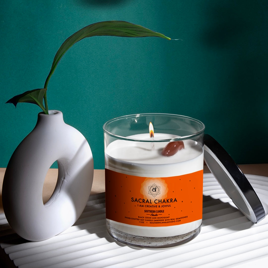 Sacral Chakra Gemstone Candle - Lotion Candle