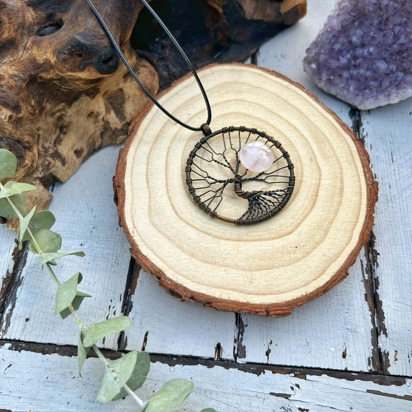 Antique Wire Wrapped Tree of Life Necklace - 6 Pcs