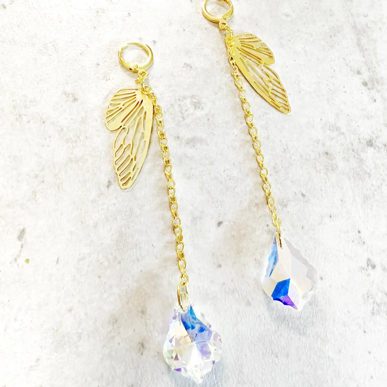 Iridescent Butterfly Wings Earrings - 4 Pairs