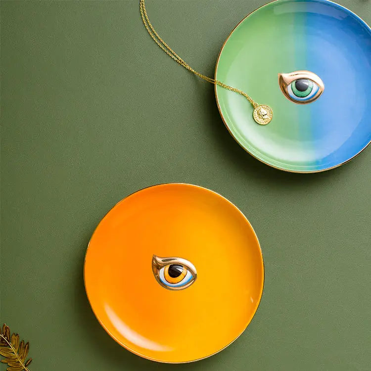 Powerful Energy Color Round Eye Dish - 8 Pcs