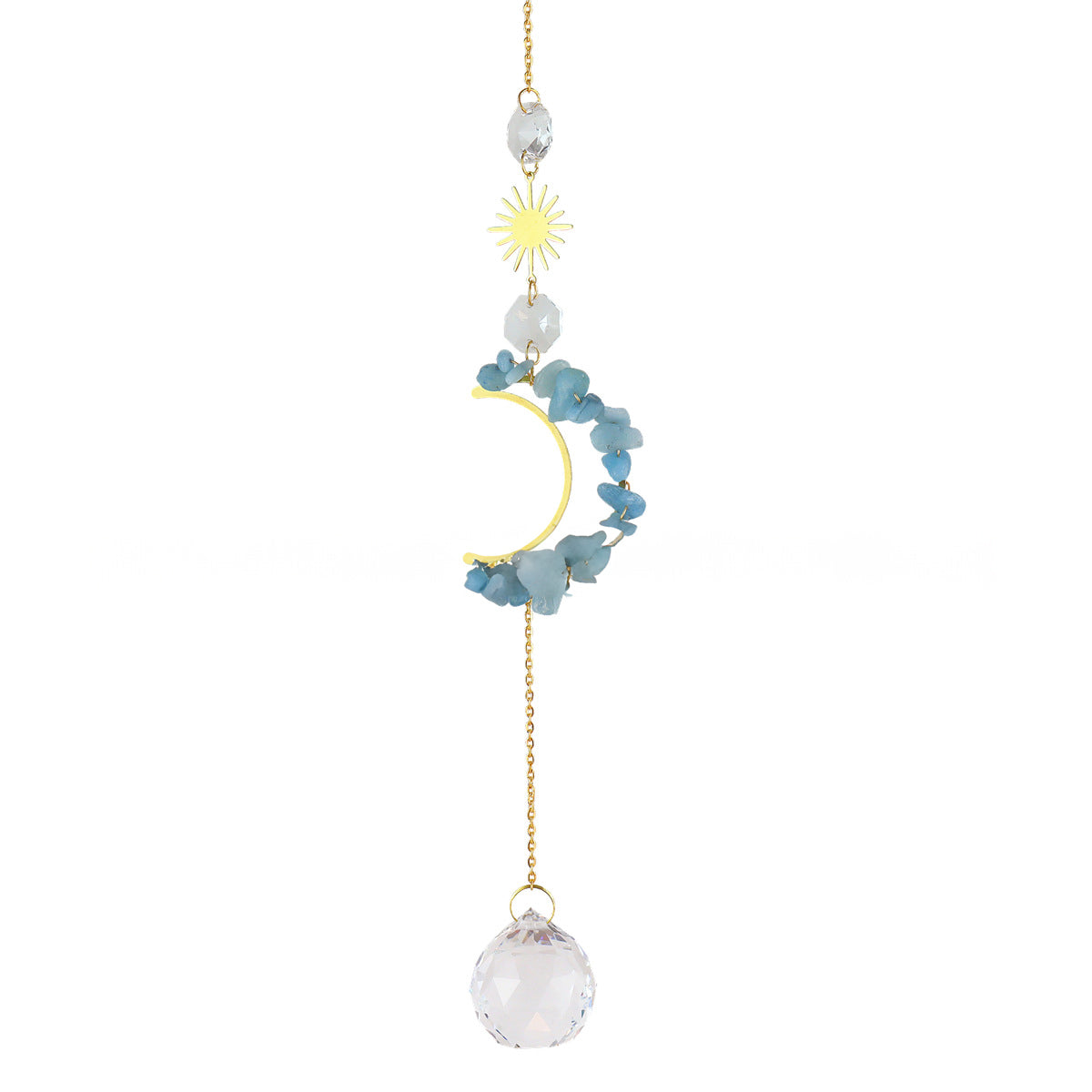 Celestial Small Moon Crystal Suncatcher - Assortment 6 Pcs