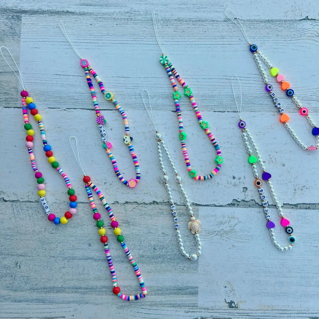 Cell Phone Chain-Happy Beads - with Display