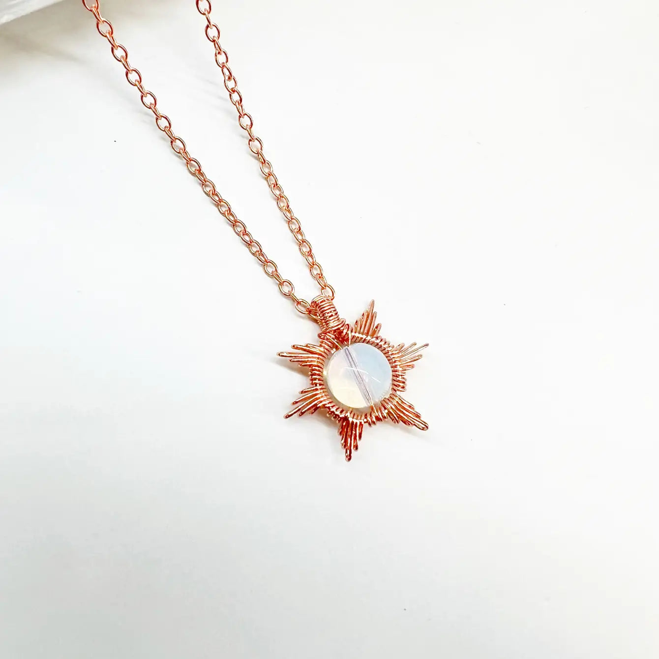 Wire Wrapped Sun Necklace - 7 Pcs