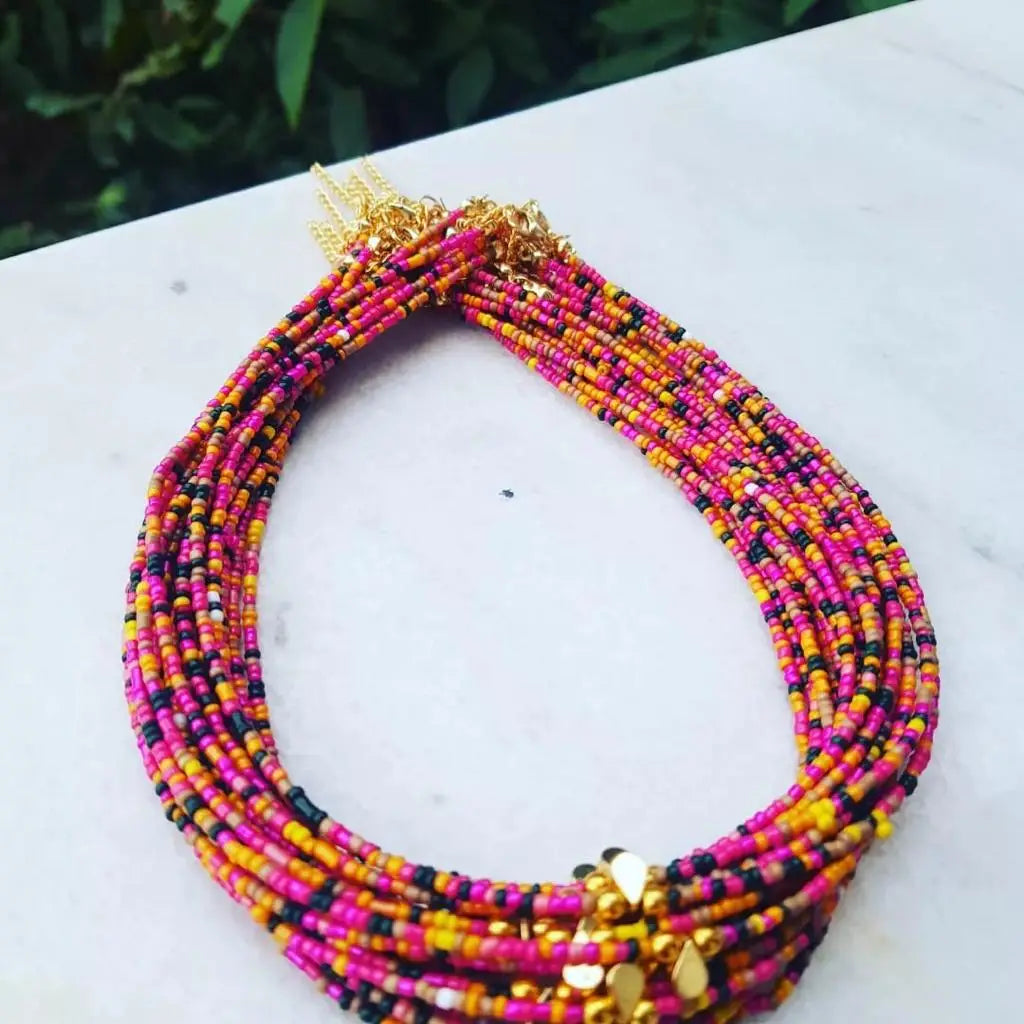 Multi Beaded Seed Necklace-Assortment 20 Pcs -TikTok Item
