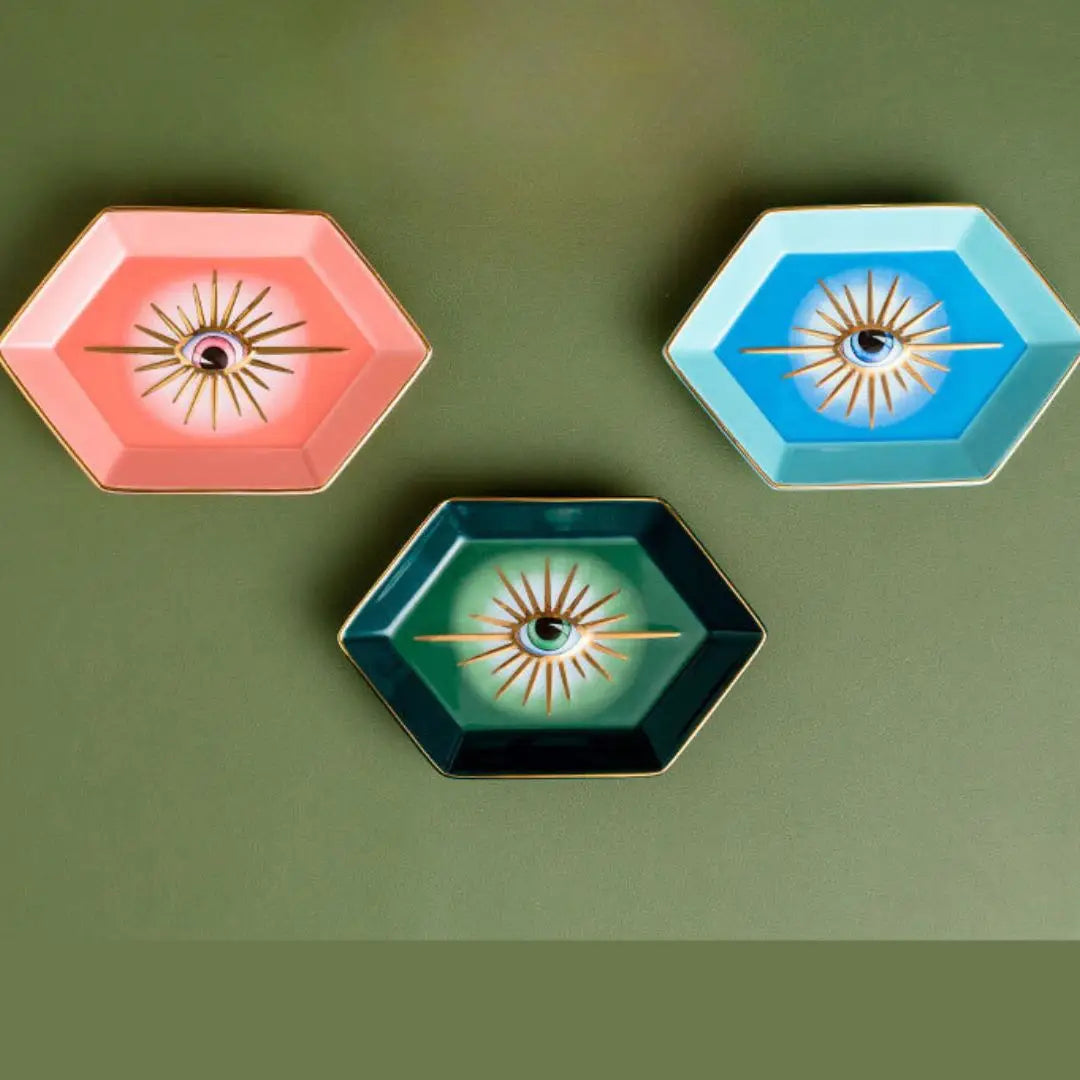 Hexagon Shape Evil Eye Dish - 9 Pcs
