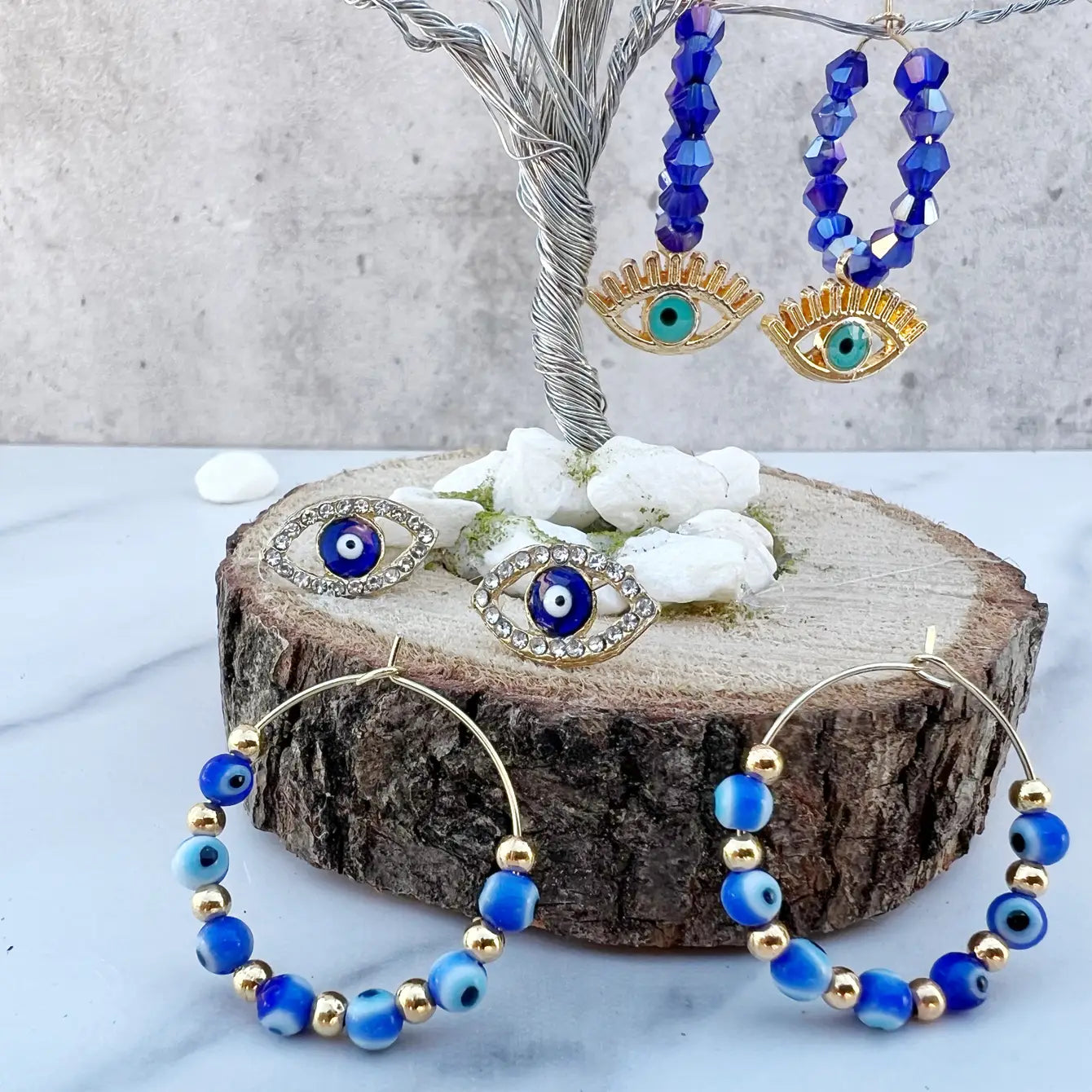 Evil Eye Protection Earrings - Assortment of 12 Pairs