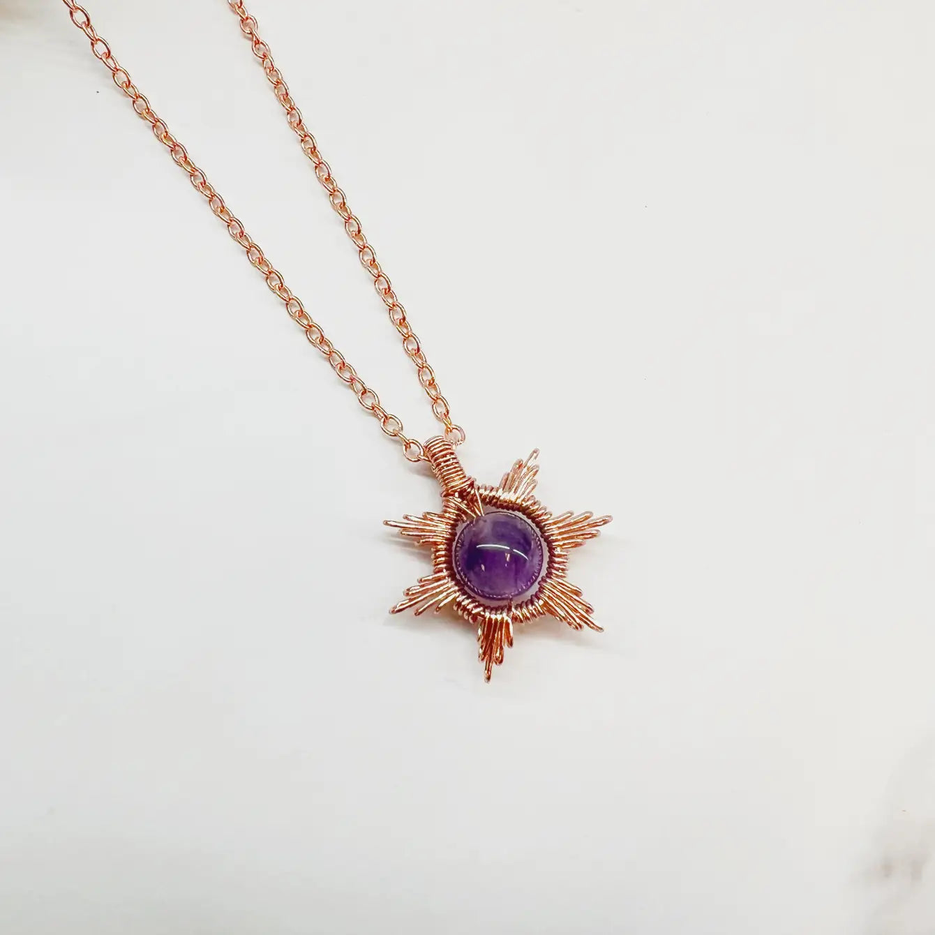 Wire Wrapped Sun Necklace - 7 Pcs