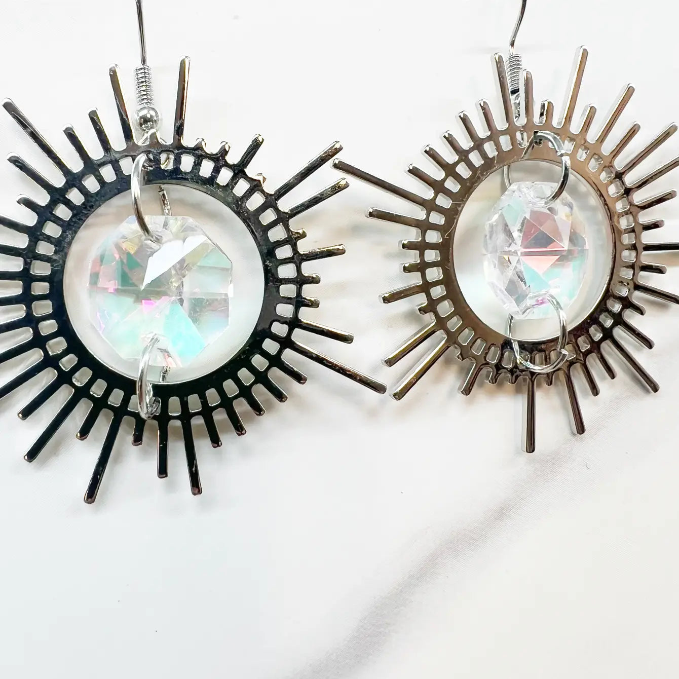 Suncatcher Iridescent Sunburst Earrings - 4 Pairs
