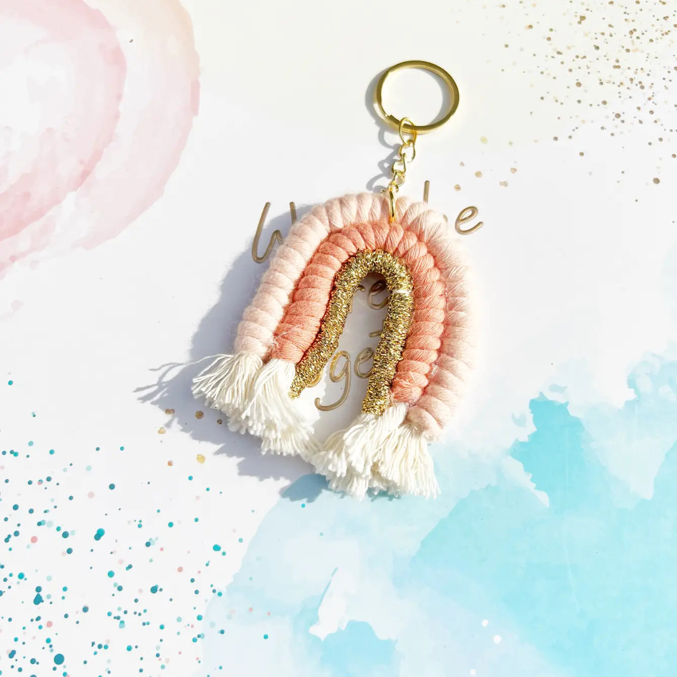 Macaron Rainbow Macrame Boho Keychain - Assortment 24 Pcs