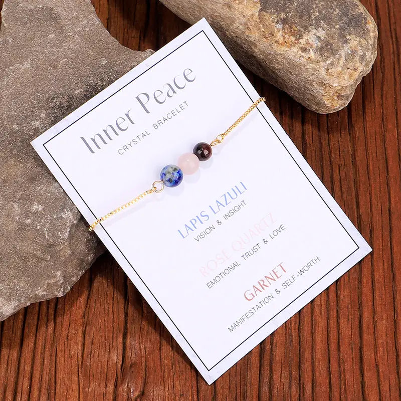 Gold Chain Empowerment Bracelets -Inner Peace - 6 Pcs