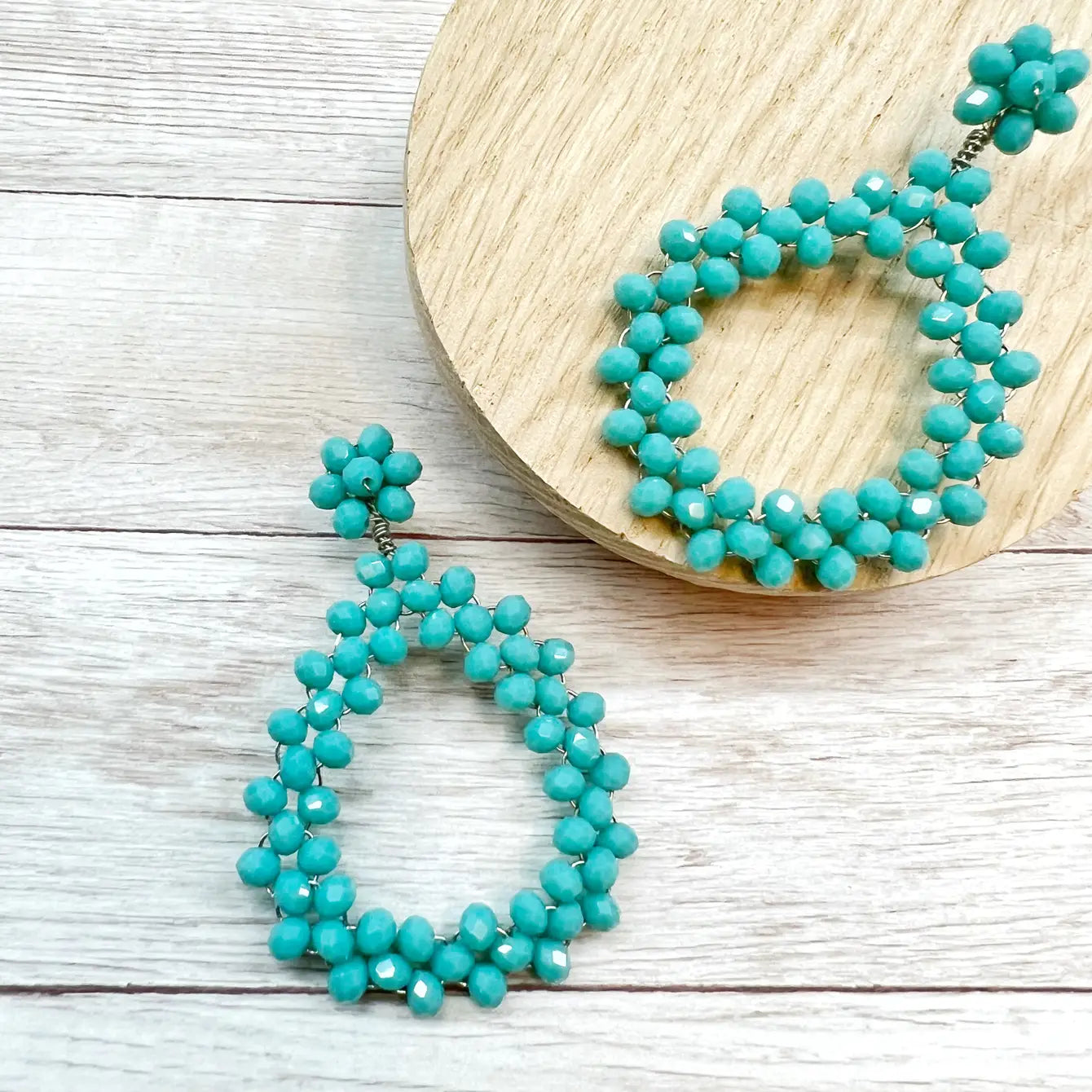 Handmade Hollow Teardrop Bead Earrings - Assortment 9 Pairs