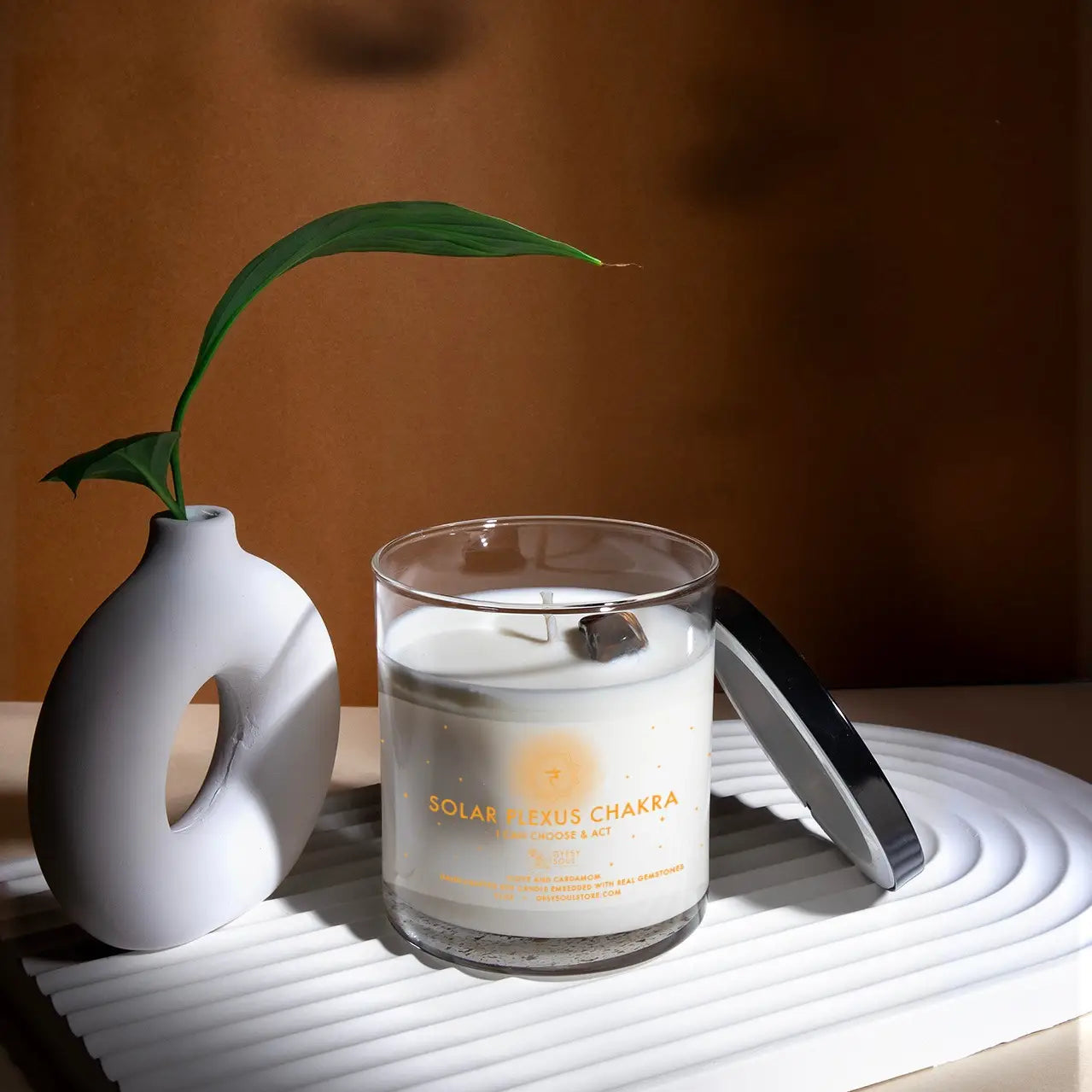 Solar Plexus Chakra Gemstone Candle - Lotion Candle
