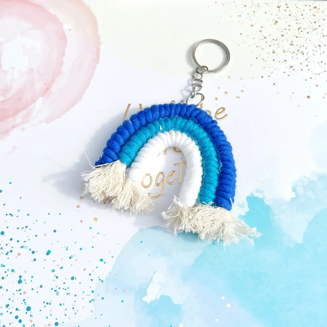 Macaron Rainbow Macrame Boho Keychain - Assortment 24 Pcs