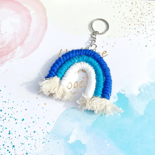 Macaron Rainbow Macrame Boho Keychain - Assortment 24 Pcs