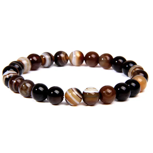 Brown Snowflake Obsidian Bracelet - 12 Pcs