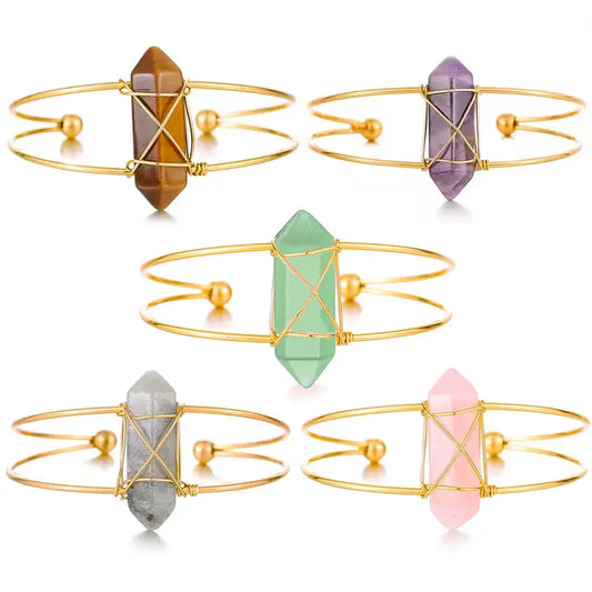 Crystal Cuff Bracelet - Assortment 10 Pcs