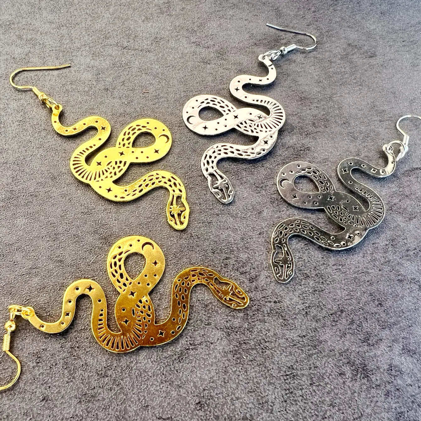 Celestial Snake Earrings - Assortment 12 Pairs