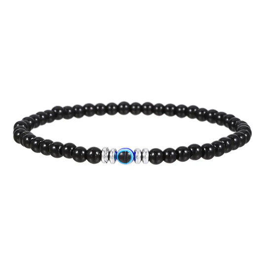 Gemstone Evil Eye Protection Bracelet - Assortment 8 Pcs