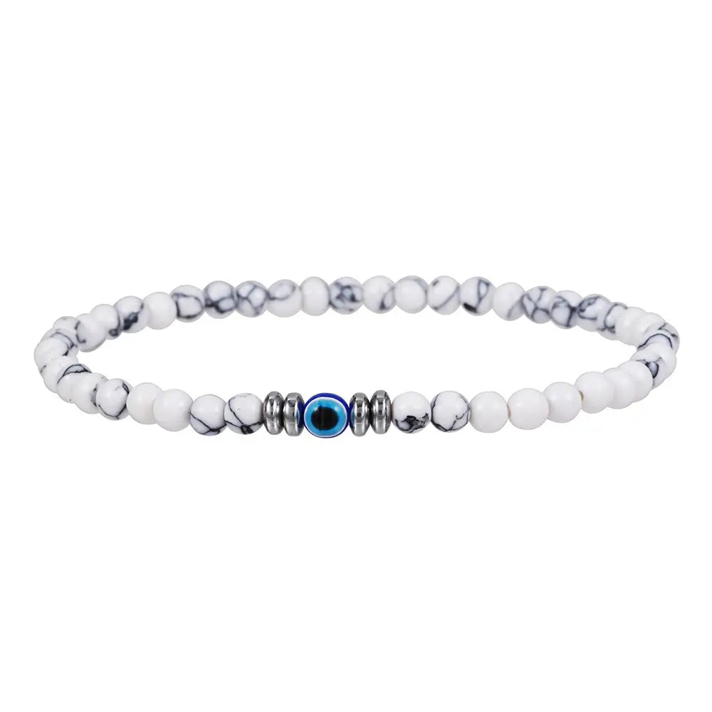 Gemstone Evil Eye Protection Bracelet - Assortment 8 Pcs