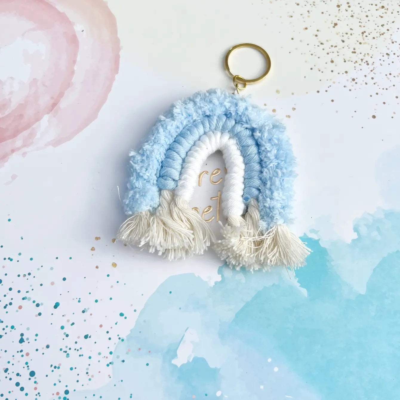 Macaron Rainbow Macrame Boho Keychain - Assortment 24 Pcs