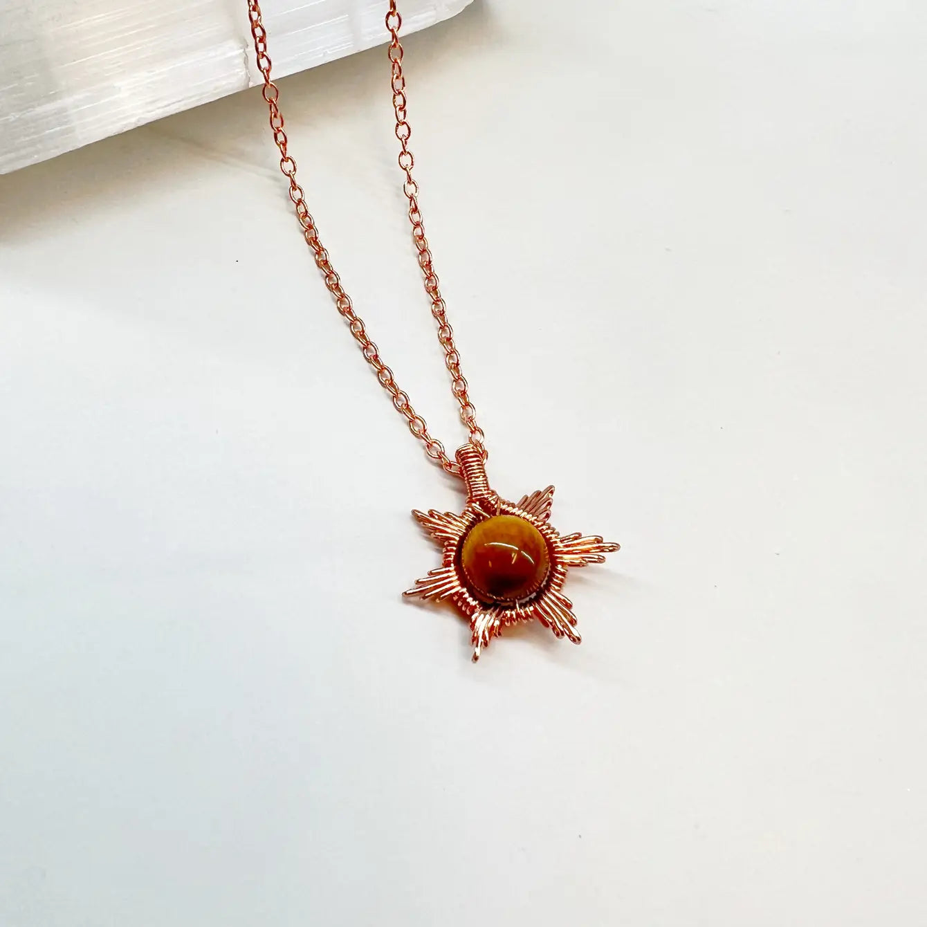 Wire Wrapped Sun Necklace - 7 Pcs