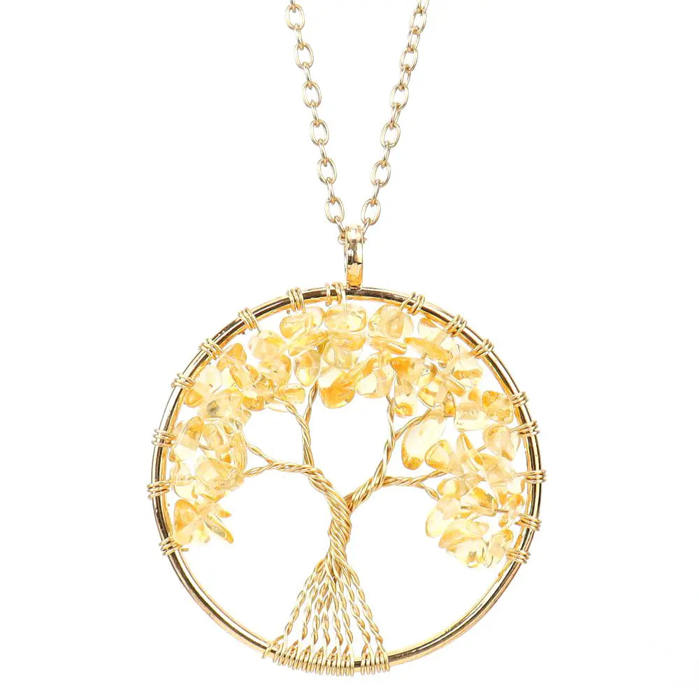 Large Gold Tree of Life Necklace - Assortment 6 Pcs