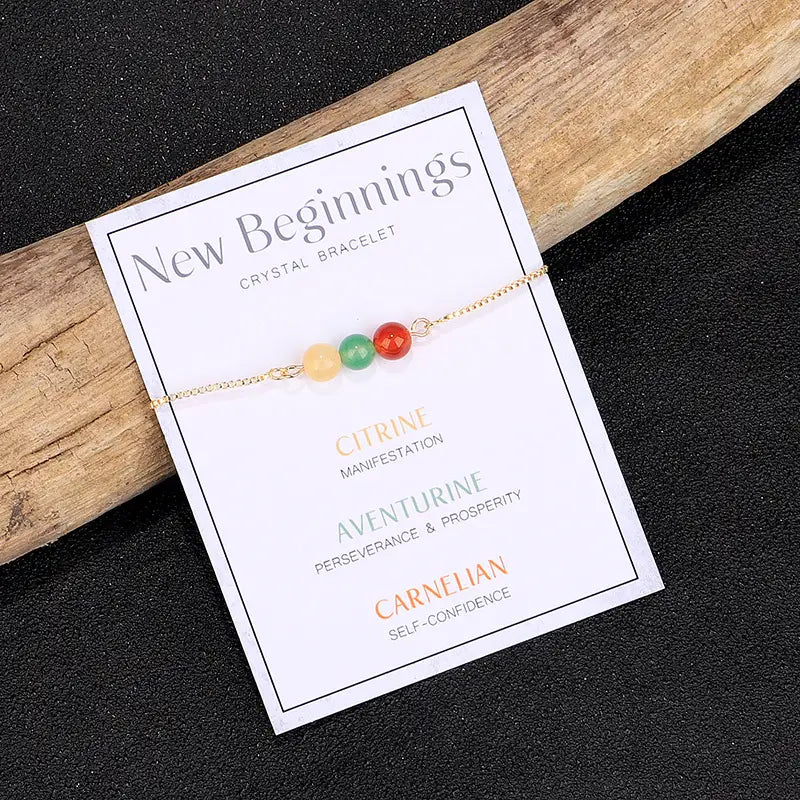 Gold Chain Empowerment Bracelets - New Beginnings - 6 Pcs