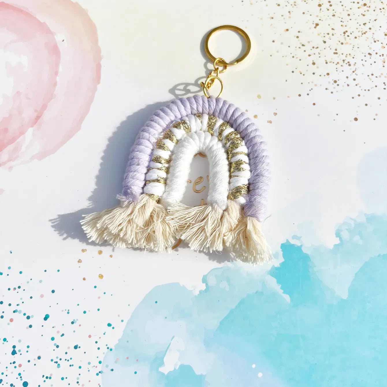 Macaron Rainbow Macrame Boho Keychain - Assortment 24 Pcs