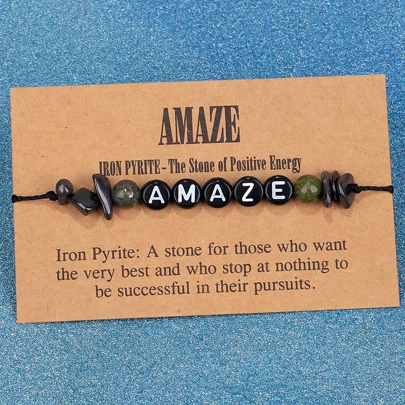 Crystal Healing Letter Bracelet - 9 Pcs
