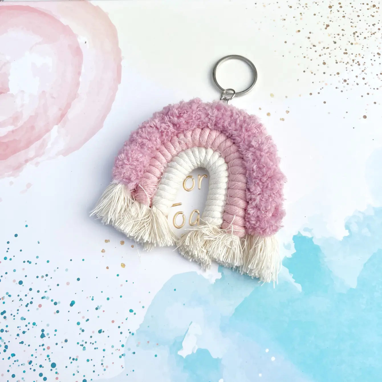 Macaron Rainbow Macrame Boho Keychain - Assortment 24 Pcs