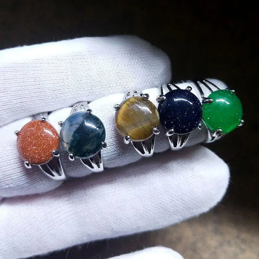 Genuine Semi Precious Gemstone Ring Set -100 Pcs